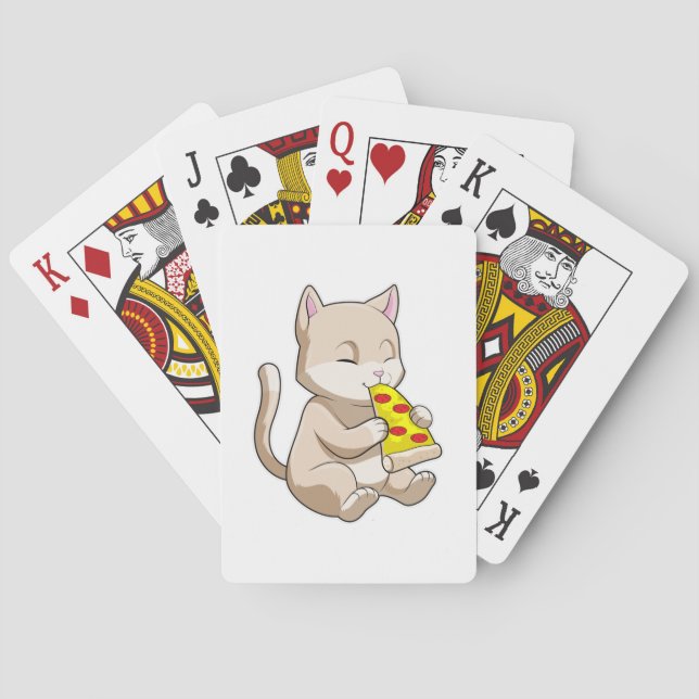 Cat with Pizza Poker Cards (Back)
