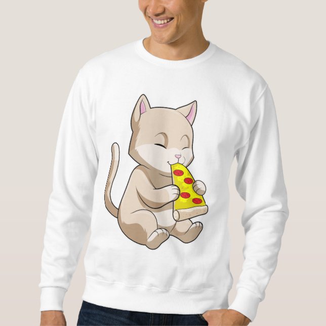 Cat with Pizza Sweatshirt (Front)