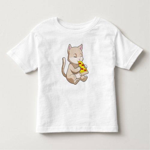 Cat with Pizza Toddler T_shirt