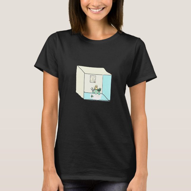 Cat With Plants In A Box T-Shirt (Front)