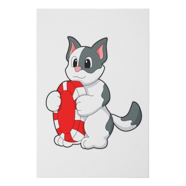 Cat with Poker chip Faux Canvas Print (Front)