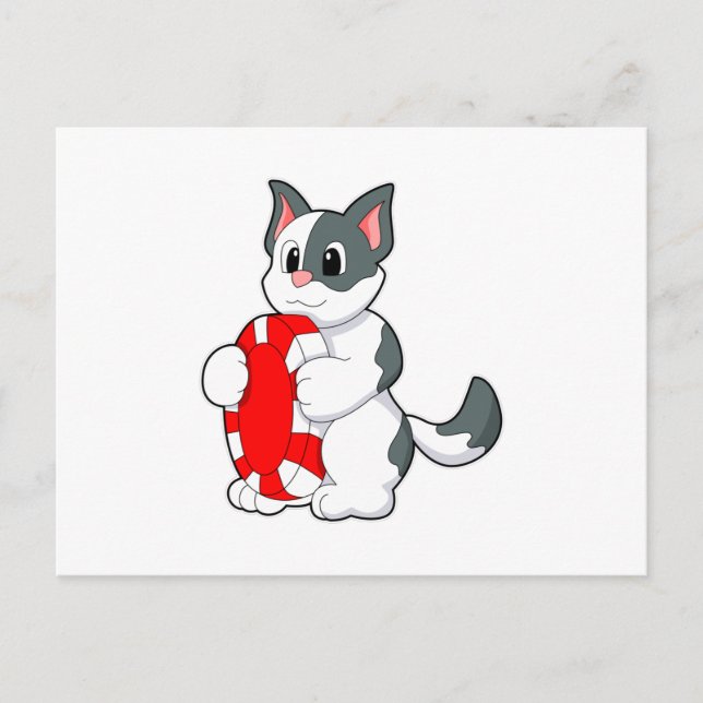 Cat with Poker chip Postcard (Front)