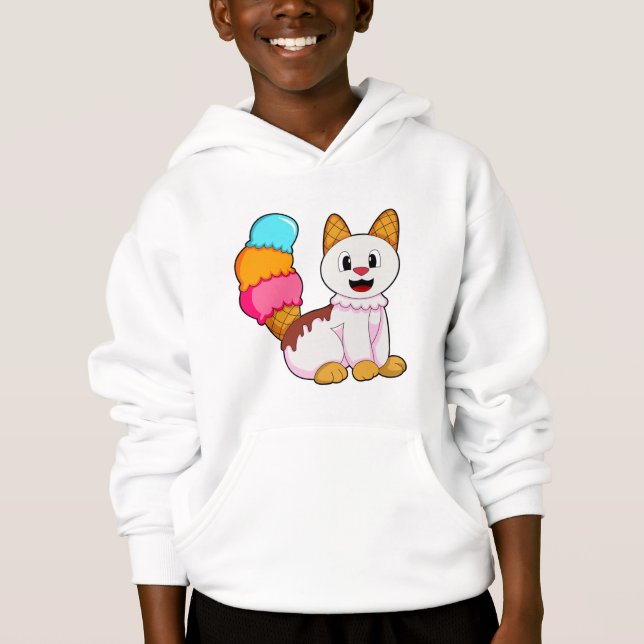 Cat with Popsicle Hoodie (Front)
