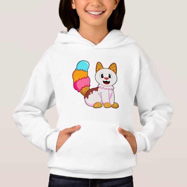 Cat with Popsicle Hoodie (Front)