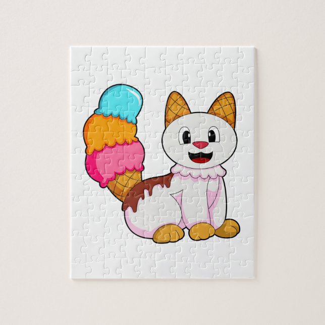 Cat with Popsicle Jigsaw Puzzle (Vertical)