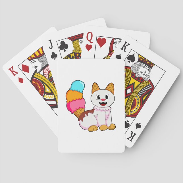 Cat with Popsicle Poker Cards (Back)
