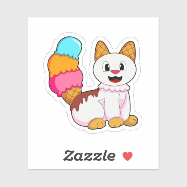 Cat with Popsicle Sticker (Sheet)