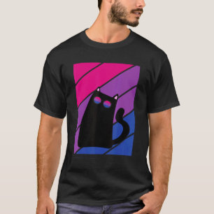 Cat With Pride Bisexual Flag Lgbtq Proud Ally Prid T-Shirt