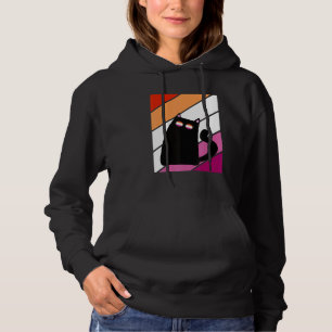 Cat With Pride Lesbian Flag LGBTQ Proud Ally Pride Hoodie