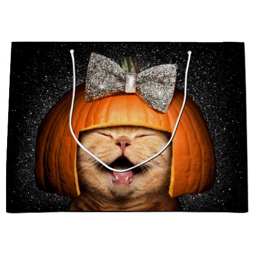 Cat With Pumpkin Hair Large Gift Bag