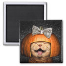 Cat With Pumpkin Hair Magnet