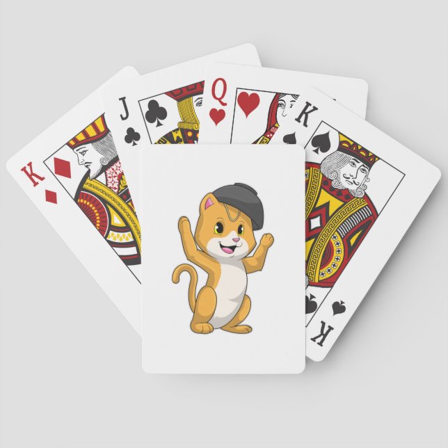 Cat with Ramen Bowl Poker Cards (Back)
