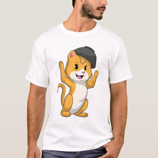 Cat with Ramen Bowl T-Shirt (Front)