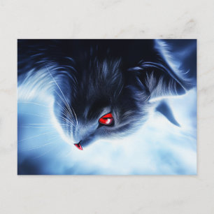 Cat with Red Eyes Postcard