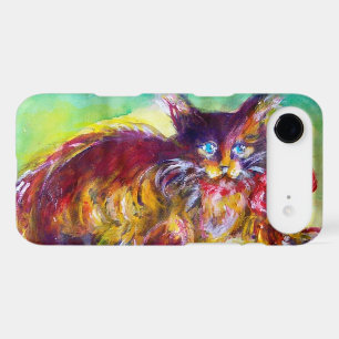 CAT WITH RED RIBBON AND SUNFLOWERS iPhone 17 AIR CASE