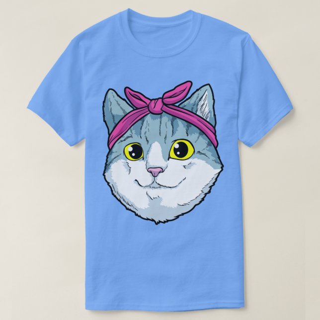 Cat with Ribbon T-Shirt (Design Front)