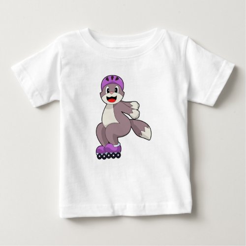 Cat with Roller skates Baby T_Shirt