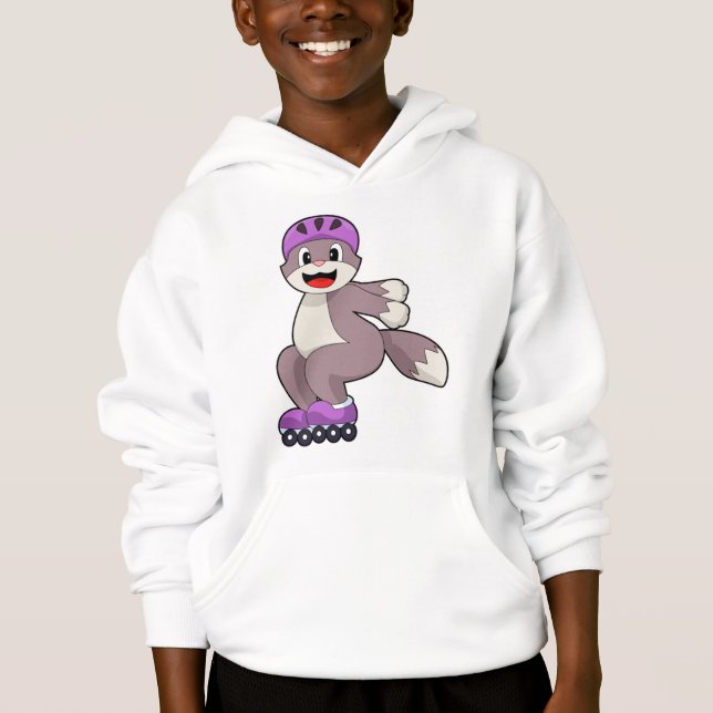 Cat with Roller skates Hoodie (Front)