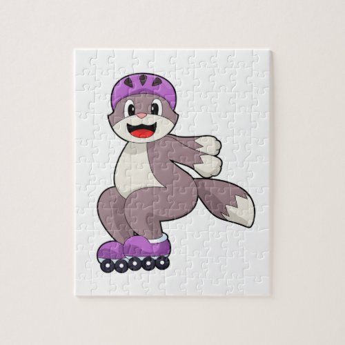 Cat with Roller skates Jigsaw Puzzle