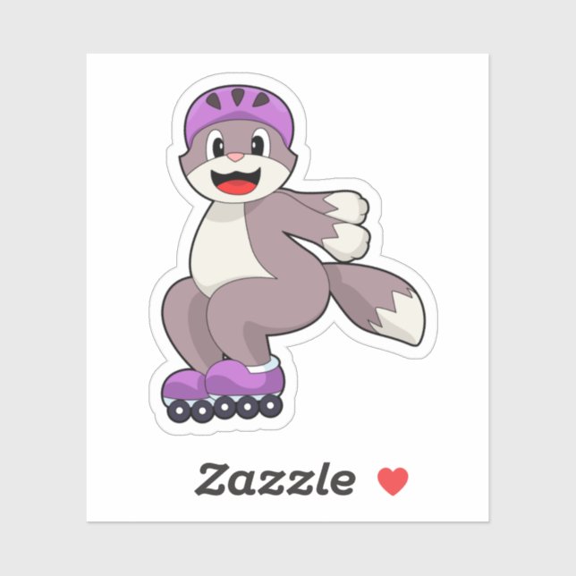Cat with Roller skates Sticker (Sheet)