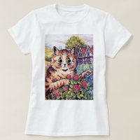 Cat with Roses, Louis Wain T-Shirt
