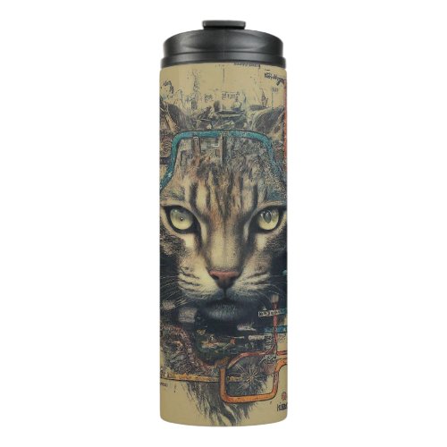 CAT WITH ROUTES THERMAL TUMBLER