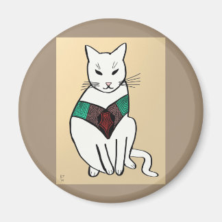 Cat with Ruby Collar Magnet