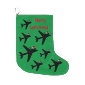 North Pole Airplane Christmas Stocking