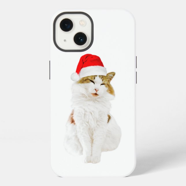Cat with Santa's Hat Case-Mate iPhone Case (Back)
