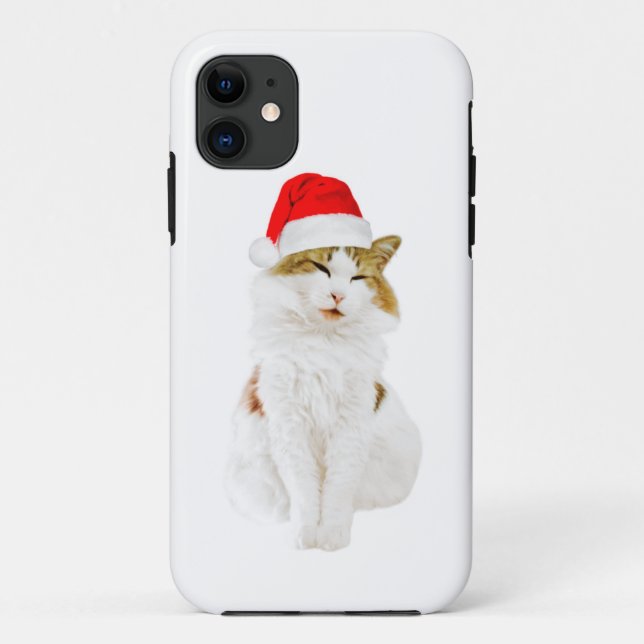 Cat with Santa's Hat Case-Mate iPhone Case (Back)