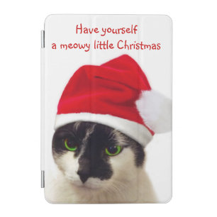 Cat with Santa's Hat iPad Mini Cover