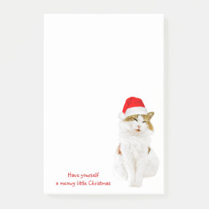 Cat with Santa's Hat Post-it Notes
