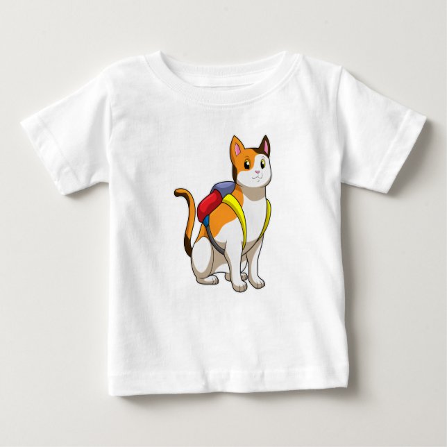Cat with Satchel Baby T-Shirt (Front)