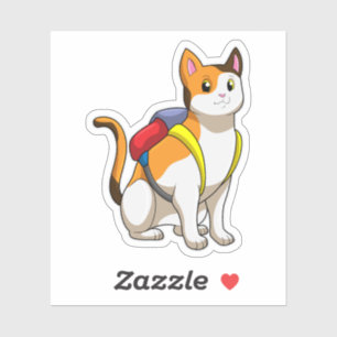 Cat with Satchel Sticker