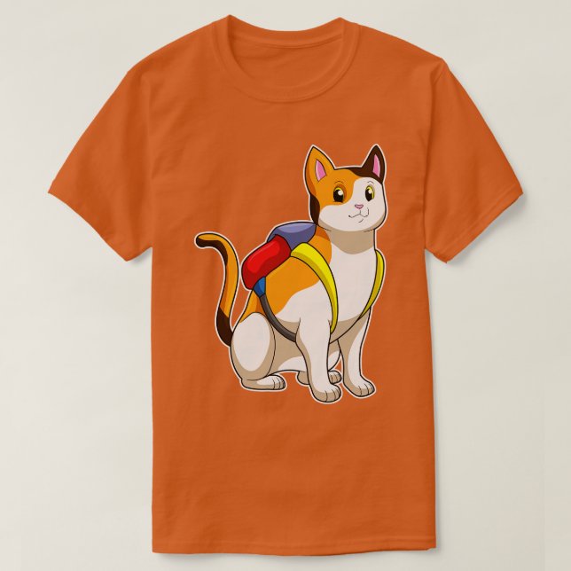 Cat with Satchel T-Shirt (Design Front)