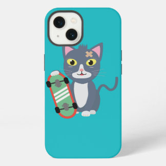 Cat with skateboard iPhone 13 case