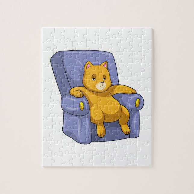 Cat with Sofa Jigsaw Puzzle (Vertical)