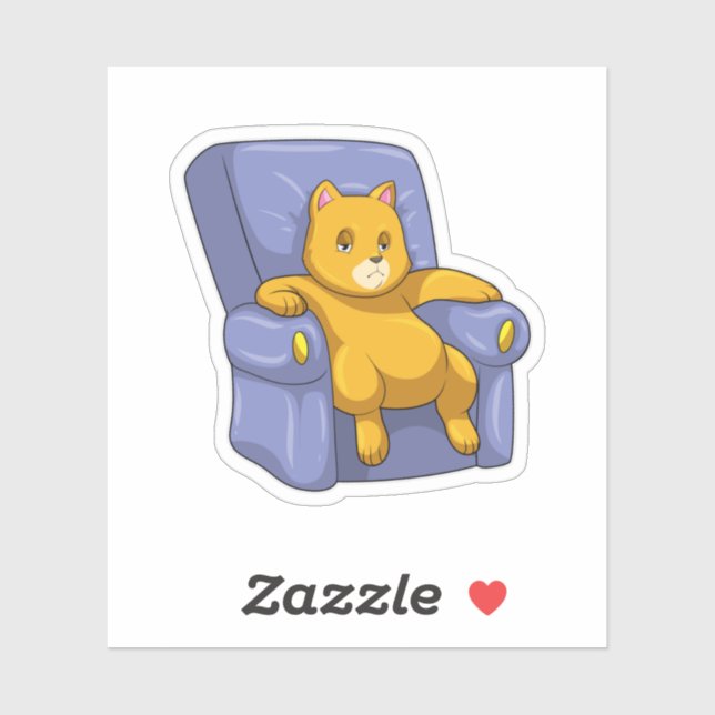 Cat with Sofa Sticker (Sheet)