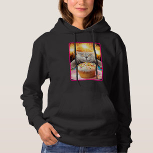 Cat With Sparkler Cupcake Hoodie