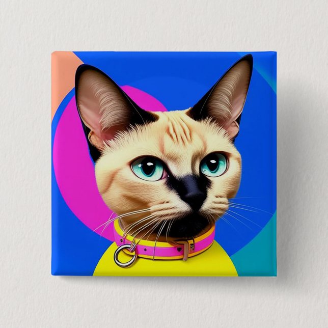 Cat With Striking Eyes Button (Front)
