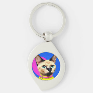 Cat With Striking Eyes Keychain