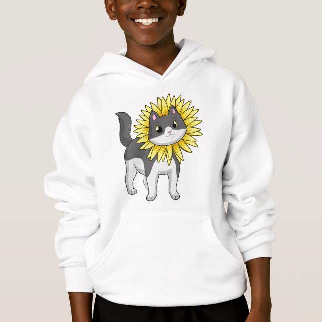 Cat with Sunflower Hoodie (Front)