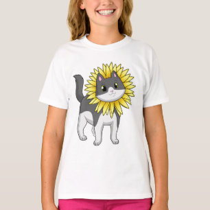 Cat with Sunflower T-Shirt