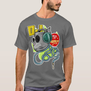 Cat with Sunglasses as DJ with Headphone T-Shirt