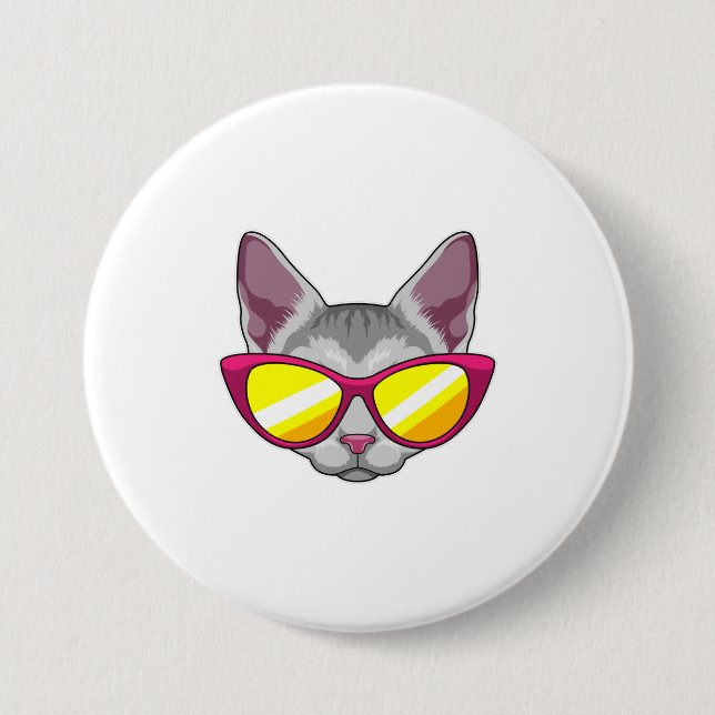 Cat with Sunglasses Button (Front)