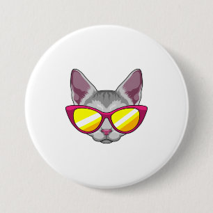 Cat with Sunglasses Button