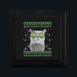 Cat with Sunglasses Meowy Ugly Christmas Sweater  Gift Box<br><div class="desc">Cat with Sunglasses Meowy Ugly Christmas Sweater</div>