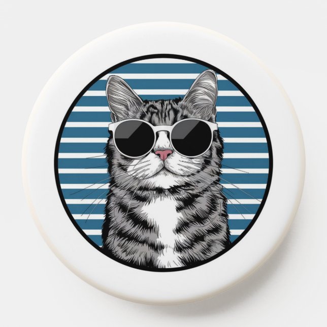 cat with sunglasses PopSocket (Popsocket)