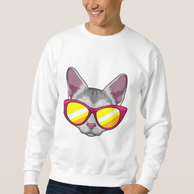 Cat with Sunglasses Sweatshirt (Front)