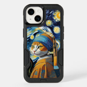 Cat with the pearl earring OtterBox iPhone 14 case